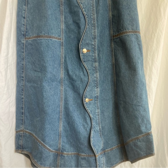 FARM Rio Wave Denim Maxi Skirt Size 30 NEW - Picture 11 of 15